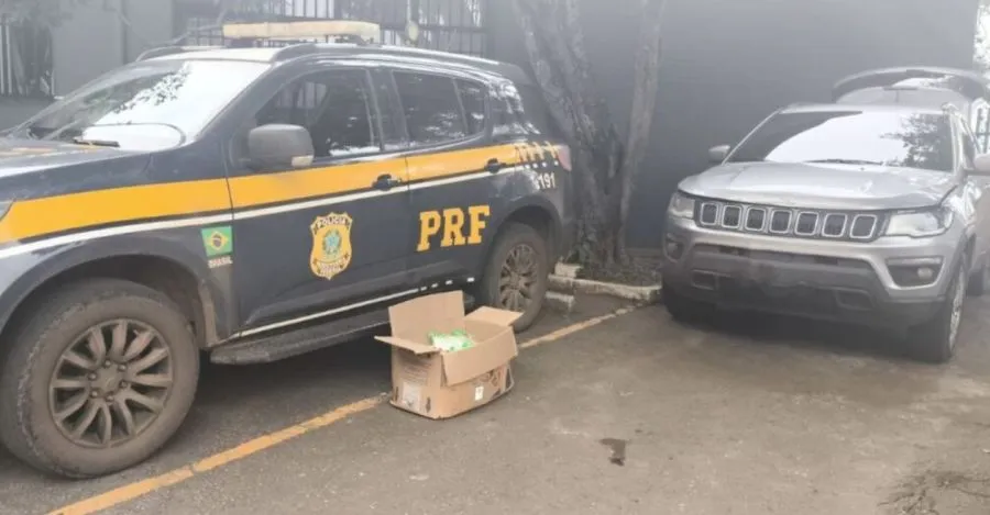 PRF prende idoso suspeito de tráfico de pessoas e flagra quase 230 frascos de lança-perfume na BR-040, em Carandaí